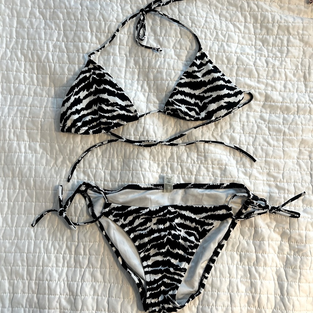 Victoria’s Secret Zebra Print Bikini, Medium.